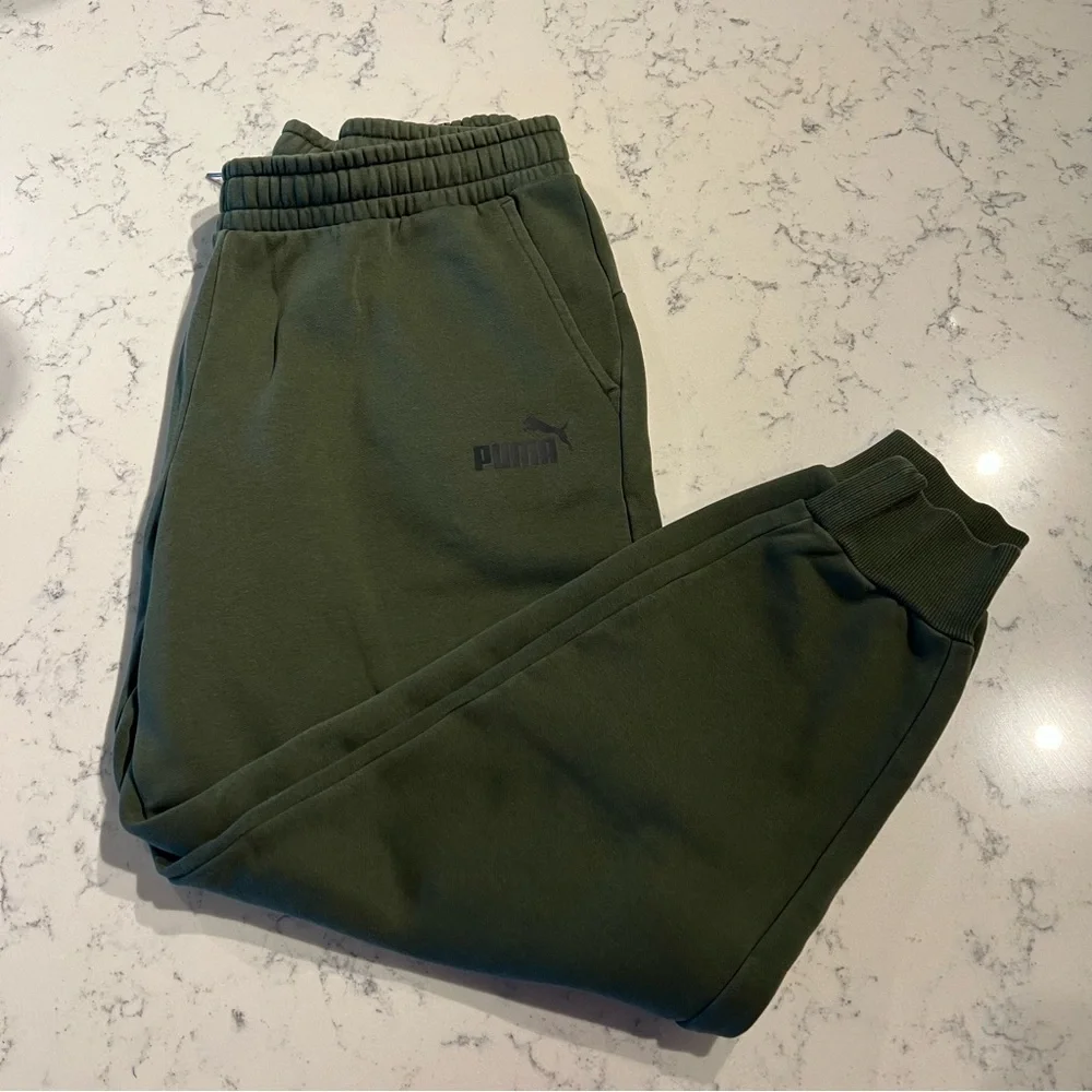 PUMA Men's Fleece Jogger Pants Forest Green Size XXL - Picture 2 of 9